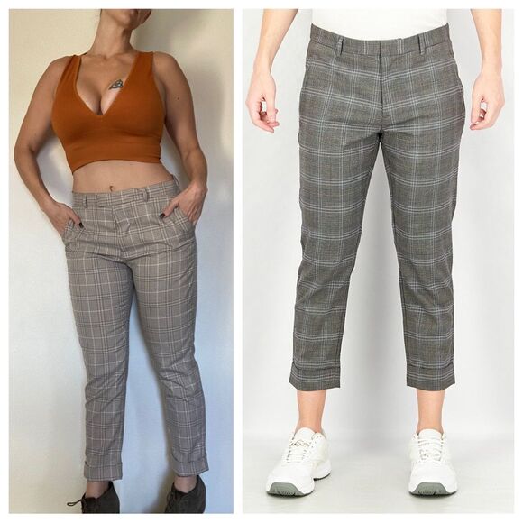 H&M Slim Fit Pants Houndstooth Plaid 33 Regular Men’s Preppy - Picture 1 of 15